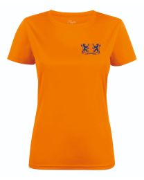 T - Shirt Run Active, dames-oranje. Leeuwenbergh